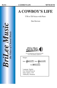 A Cowboy's Life TTB choral sheet music cover Thumbnail